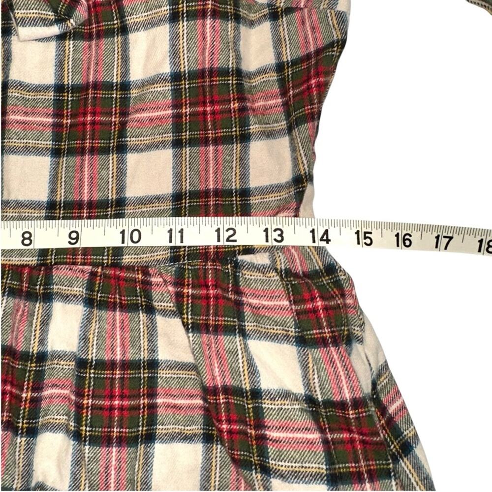 Ivy City Co Merry Holly Red & Cream Plaid Tiered Midi Dress SMALL with pockets - Picture 6 of 7